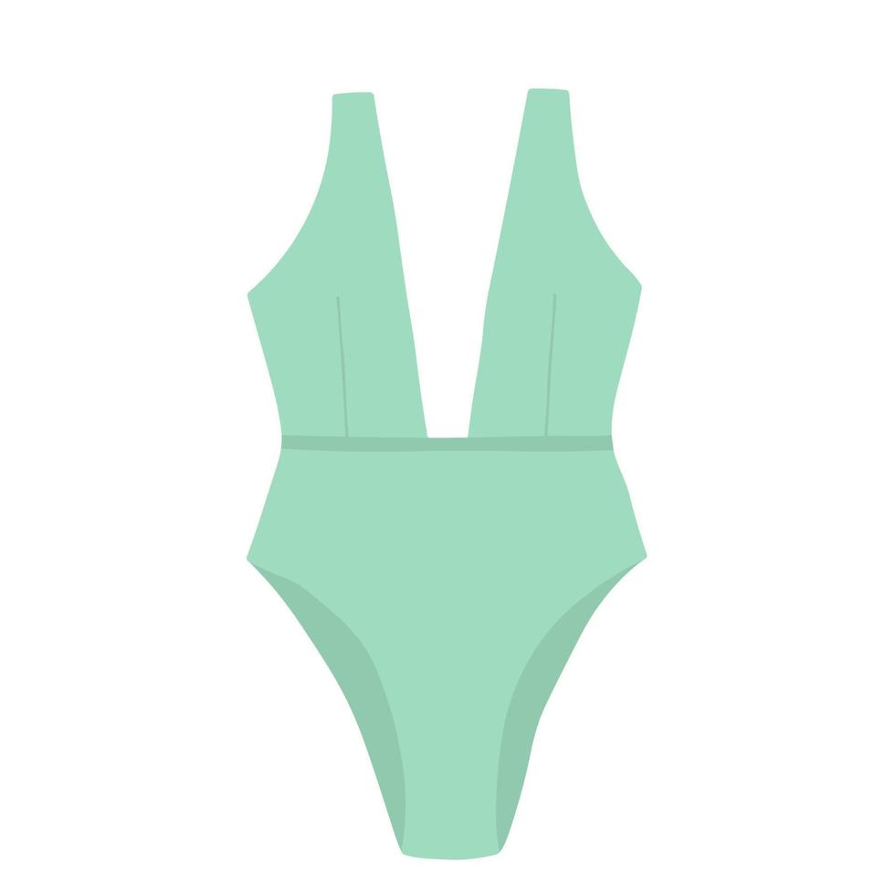 illustrazione vettoriale di bikini femminile, costume da bagno verde