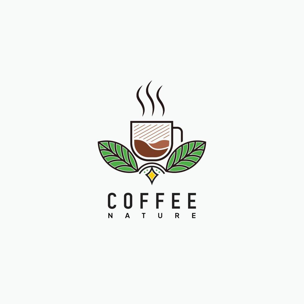 vettore di logo della natura del caffè creativo