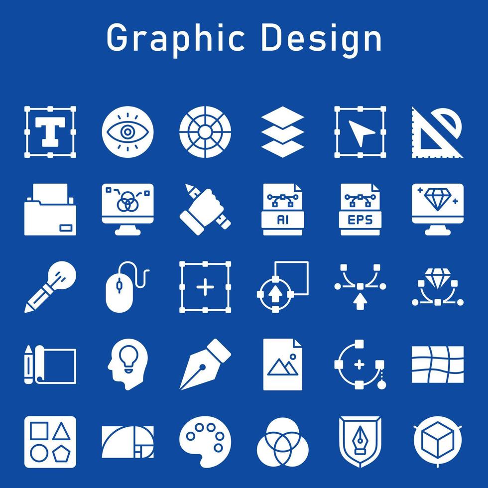 pacchetto di icone di design grafico vettore