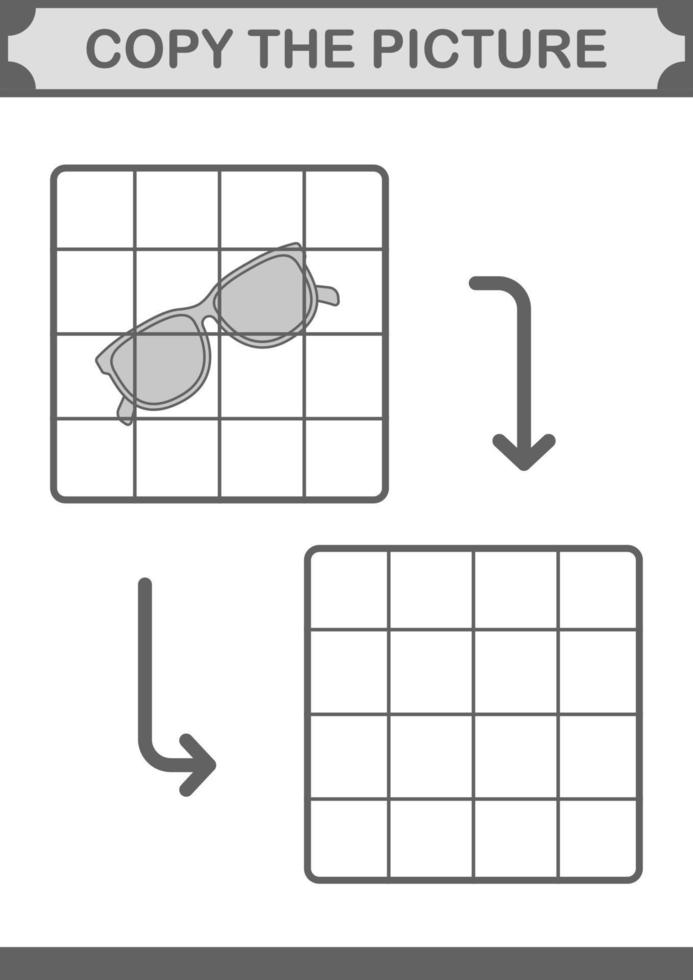 copia l'immagine con gli occhiali. foglio di lavoro per bambini vettore