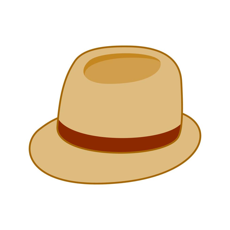 cappello fedora isolato su sfondo bianco vettore