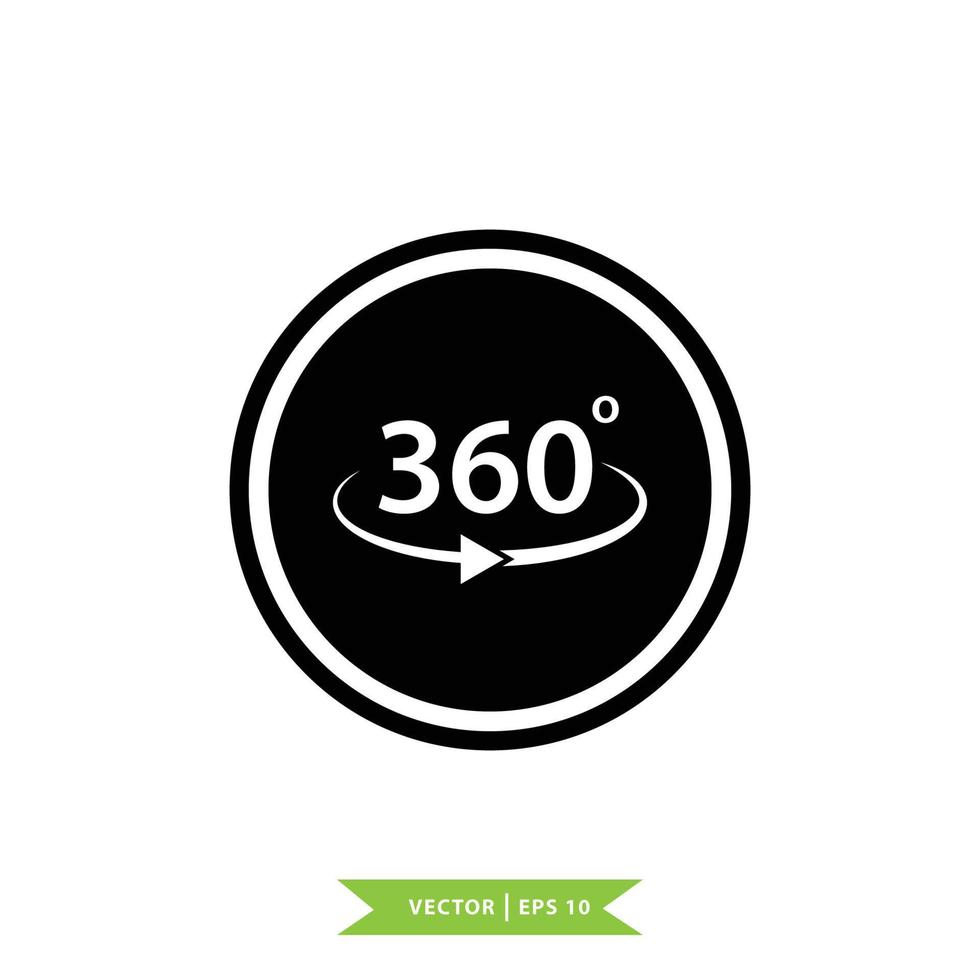 Modello di progettazione del logo dell'icona a 360 gradi vettore