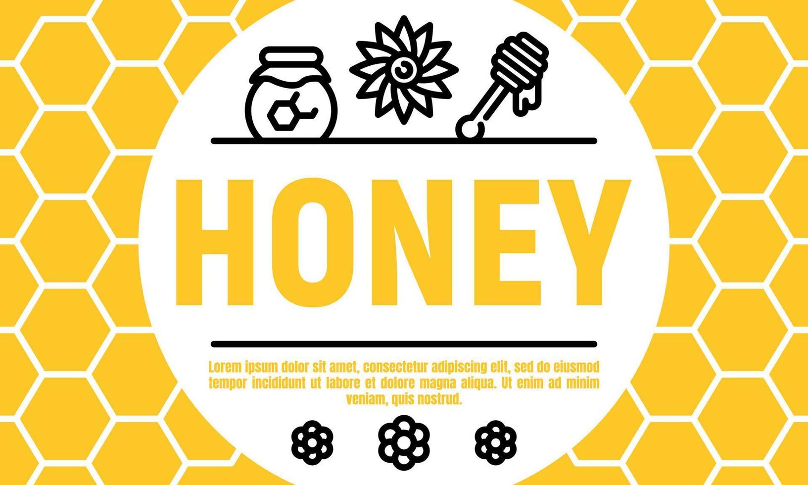 banner di miele, stile contorno vettore
