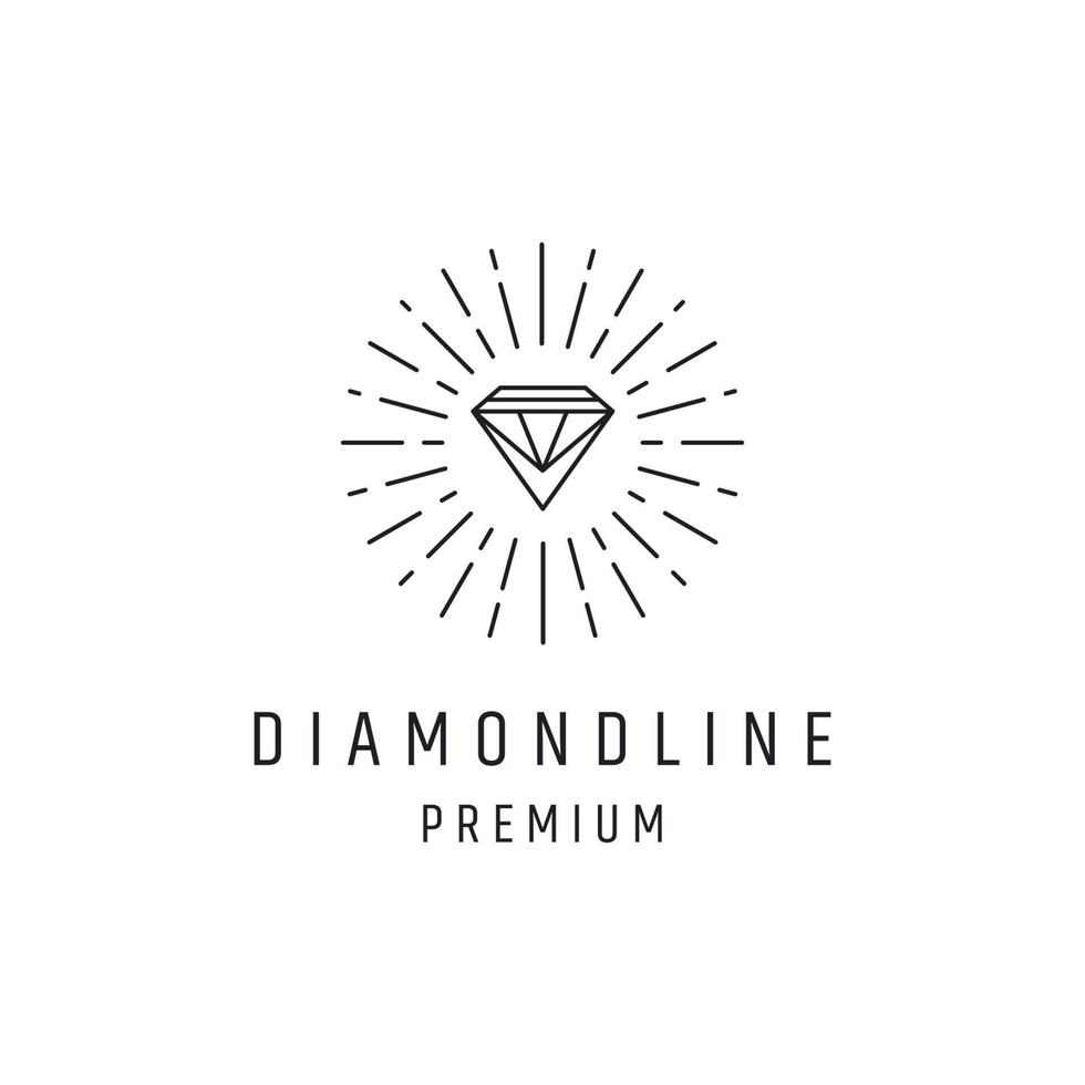 icona di stile lineare logo diamante su sfondo bianco vettore