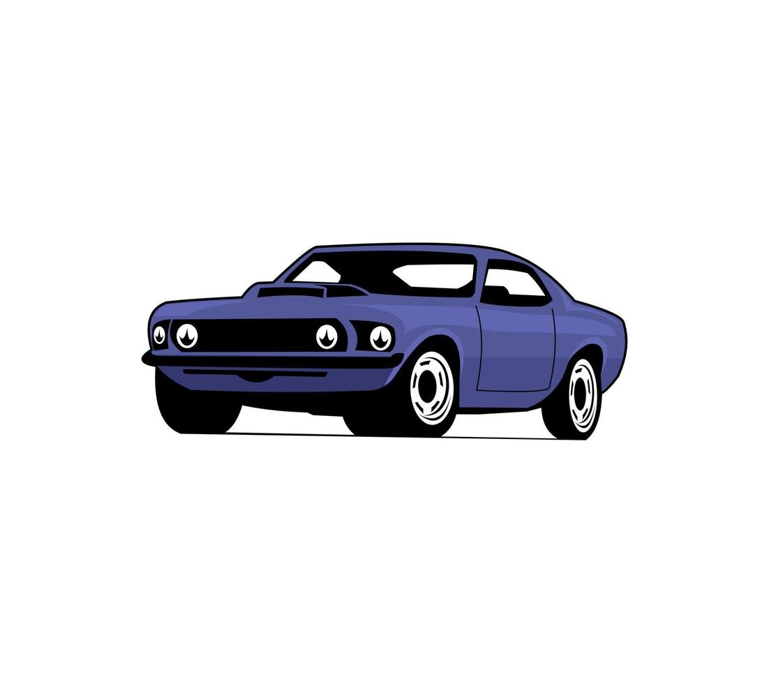 logo muscle car - illustrazione vettoriale, design emblema su sfondo bianco vettore