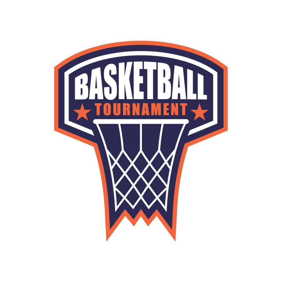 emblema del logo del torneo di basket. logo di sport di squadra di basket vettore