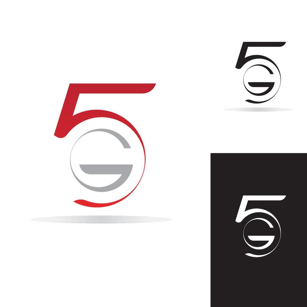 Logo della rete 5g. logo rete 5g connessione. numero 5 e lettera g. vettore