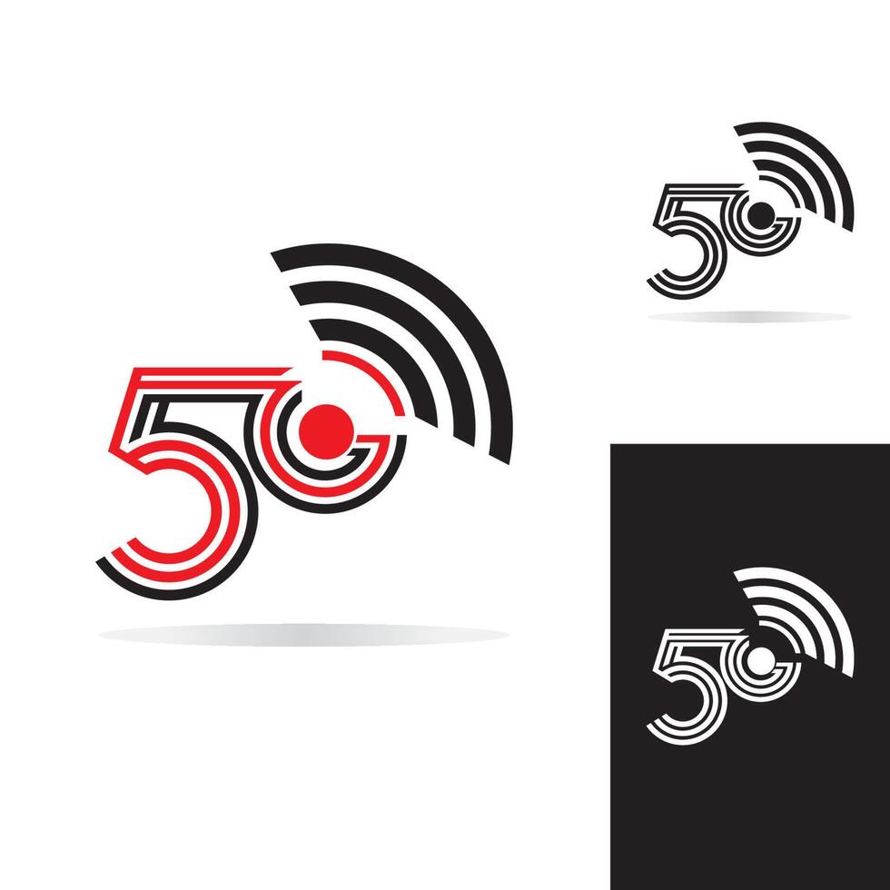 Logo della rete 5g. logo rete 5g connessione. numero 5 e lettera g. vettore