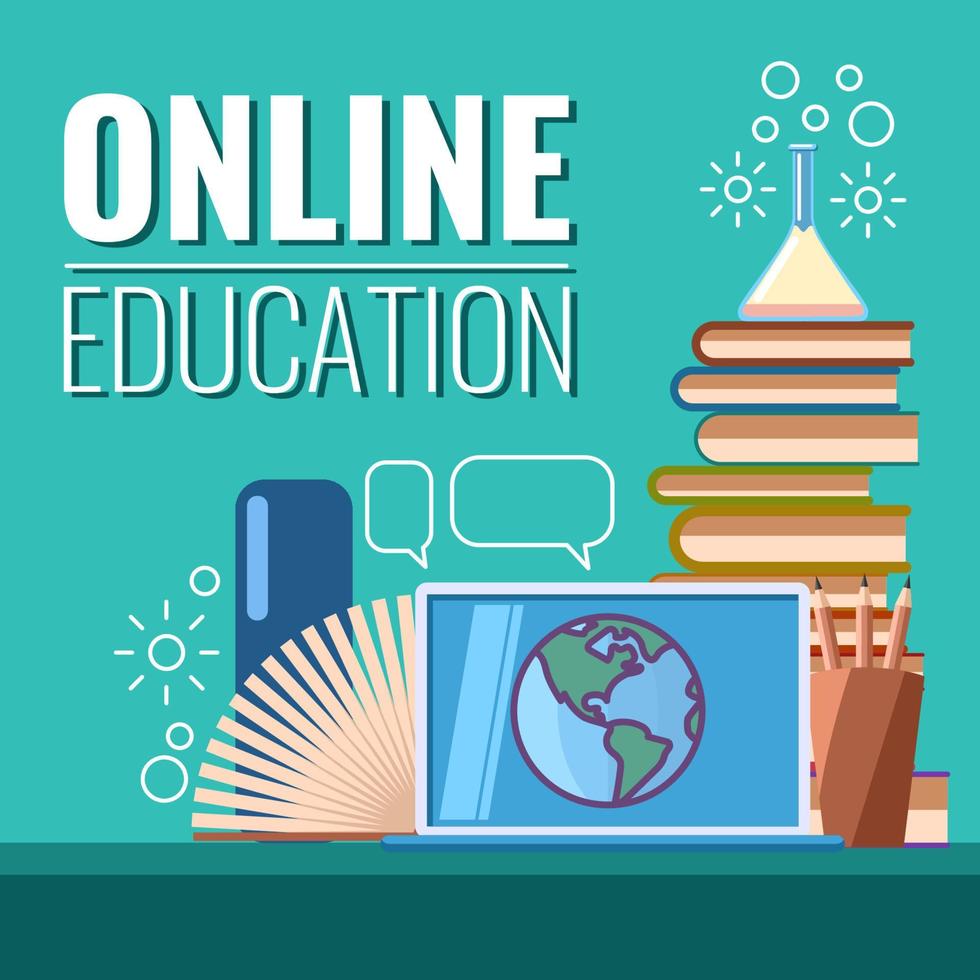 progettazione grafica per l'istruzione online vettore