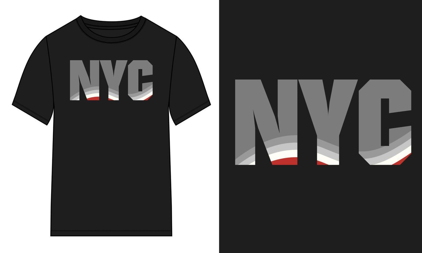 nyc tipografia t-shirt petto stampa illustrazione vettoriale design pronto per la stampa.
