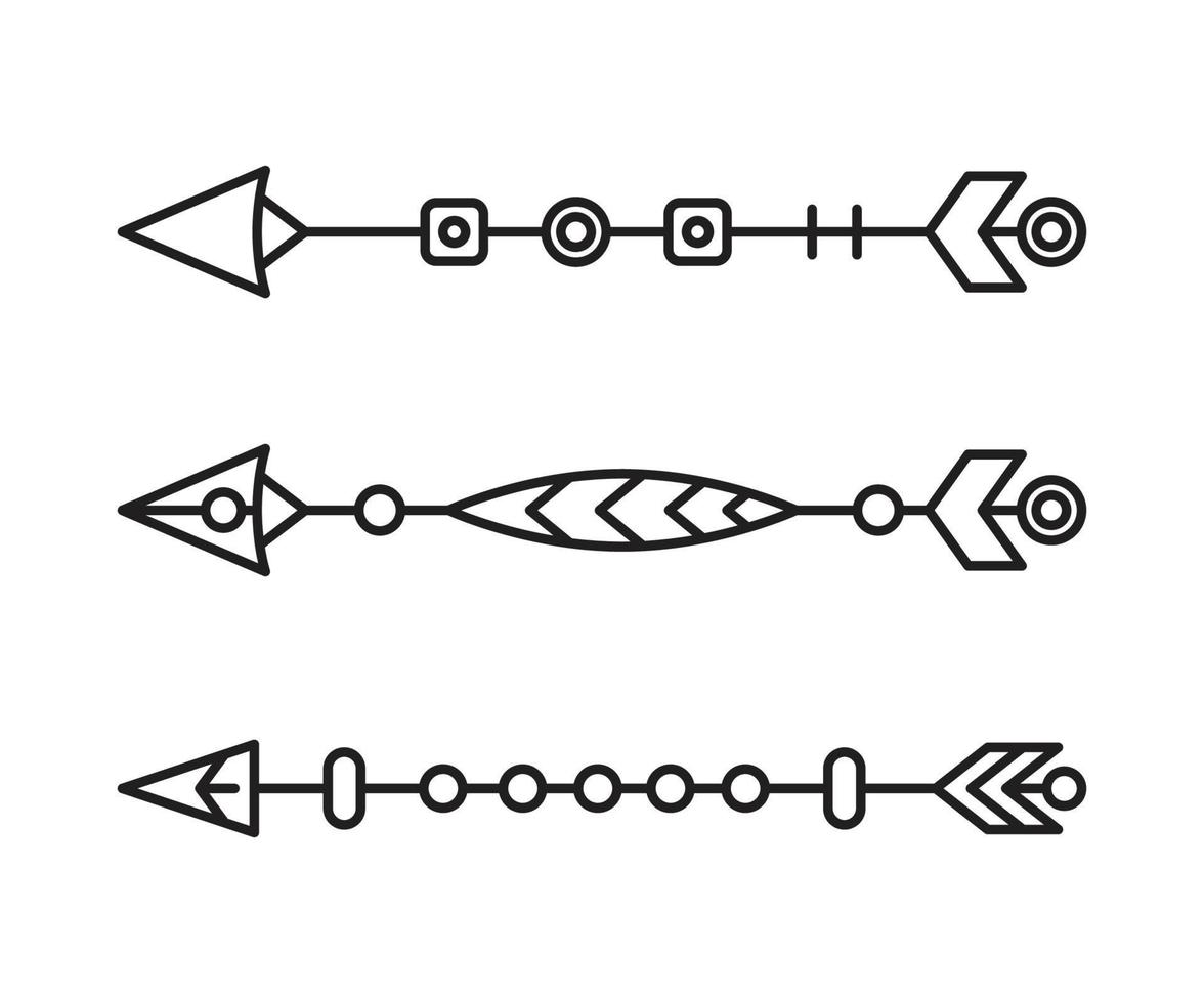 illustrazione della linea di decorazione delle frecce vettore