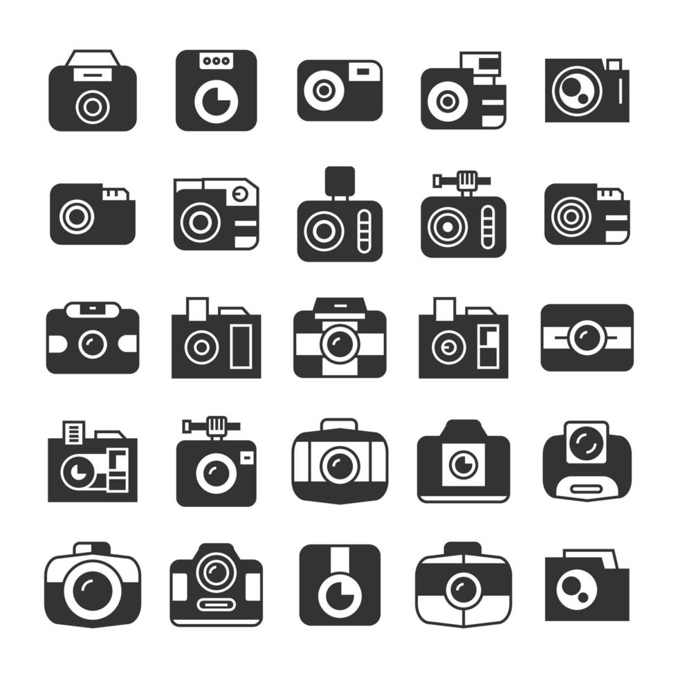 illustrazione vettoriale delle icone della fotocamera digitale