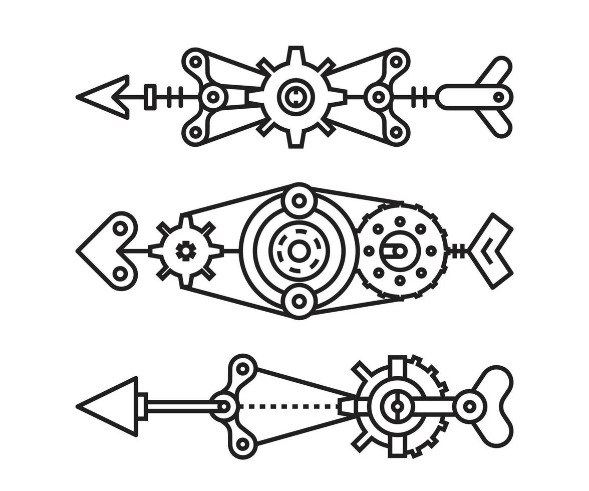 illustrazione delle frecce d'arte steampunk vettore