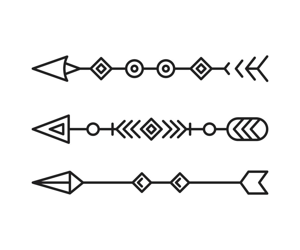 illustrazione di arte di linea delle frecce vettore