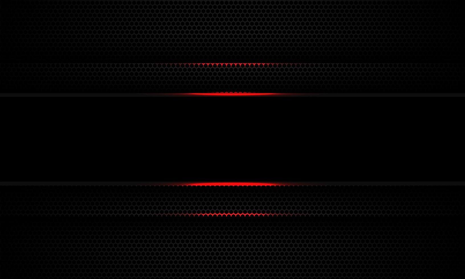 astratto linea nera banner luce rossa ombra su scuro maglia esagonale banner design moderna tecnologia futuristica vettore di sfondo