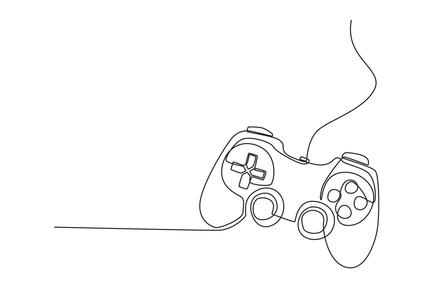 un disegno a linea continua del segno di stile lineare del joystick per dispositivi mobili. concetto di attrezzatura da gioco. illustrazione grafica vettoriale di disegno a linea singola.