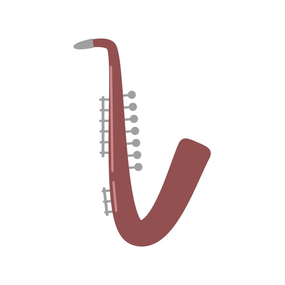 icona piatta sassofono. illustrazione vettoriale di strumento musicale isolato su sfondo bianco.
