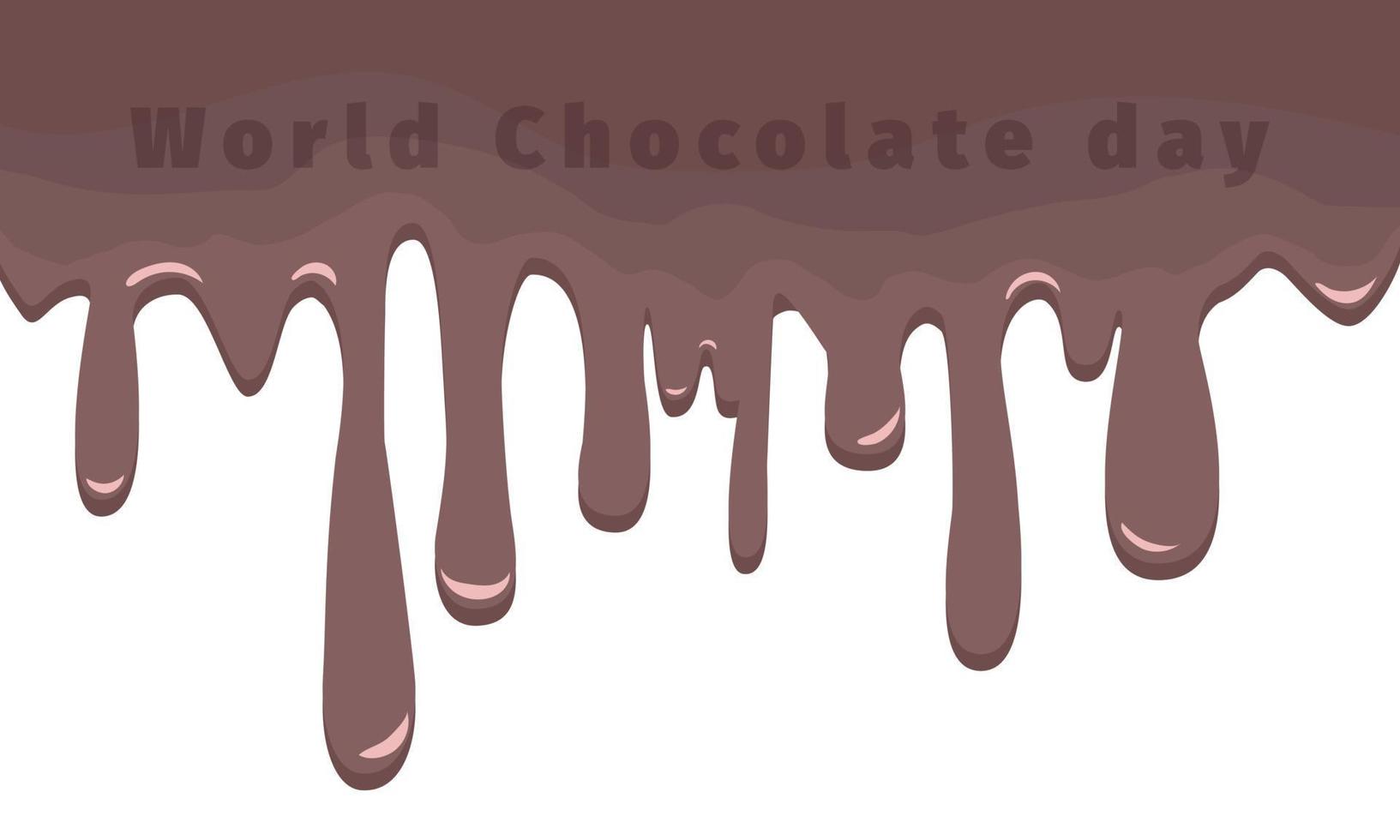 cioccolato fuso isolato su sfondo bianco. illustrazione vettoriale di crema o sciroppo di cioccolato liquido.