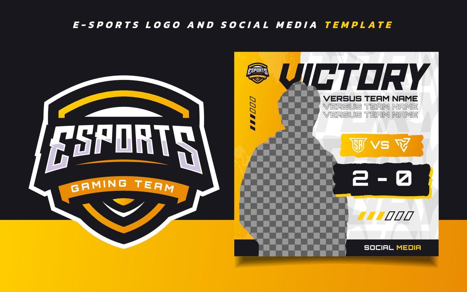 modello di banner di gioco di e-sport del giorno del gioco per i social media con il logo di e-sport vettore