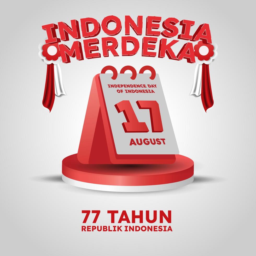 hari kemerdekaan indonesia significa post sui social media del poster del giorno dell'indipendenza indonesiana vettore