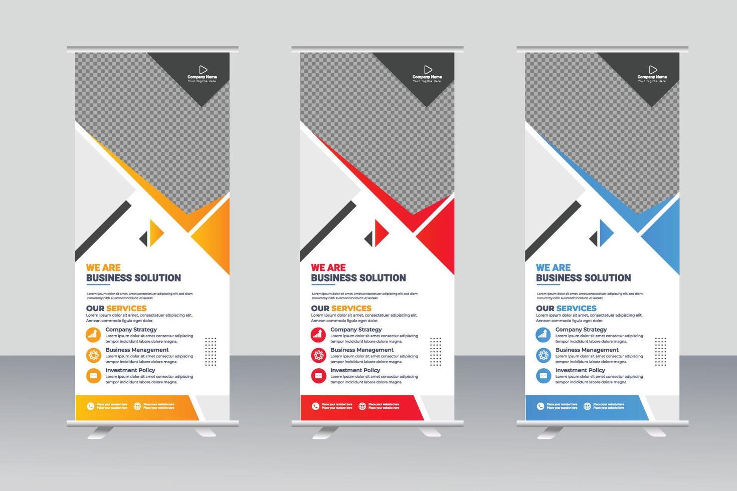 rollup aziendale o banner x rollup aziendale o modello di progettazione banner x vettore