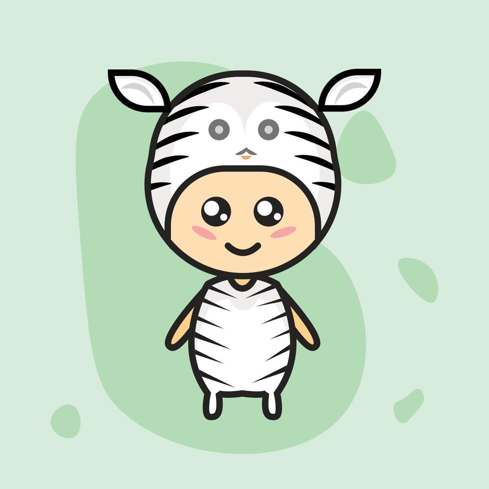 illustrazione vettoriale carino mascotte zebra,