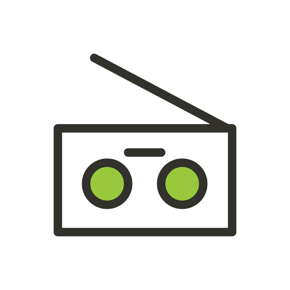 illustrazione dell'icona della radio verde, logo, vettore di design.