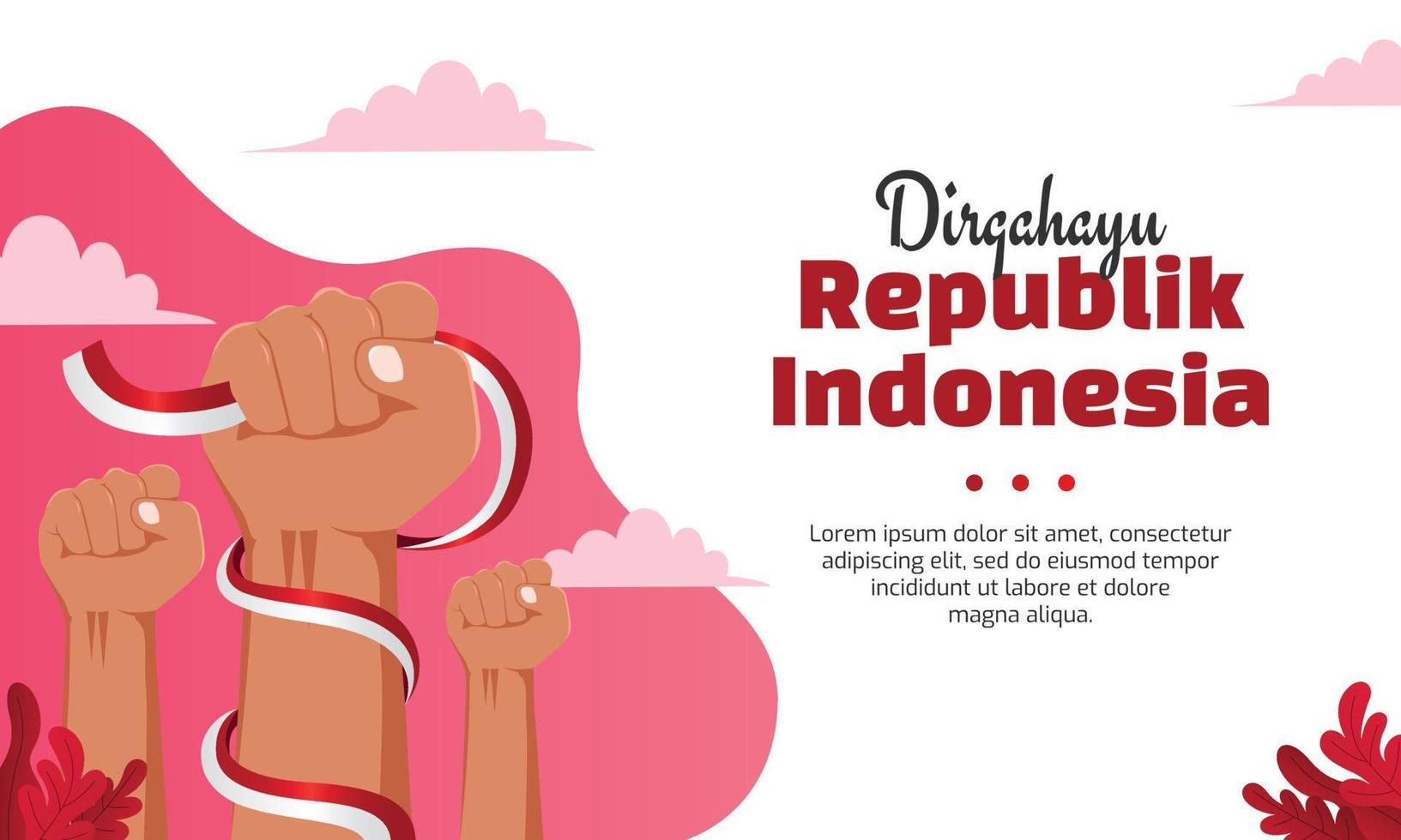 pagina di destinazione del giorno dell'indipendenza dell'indonesia vettore