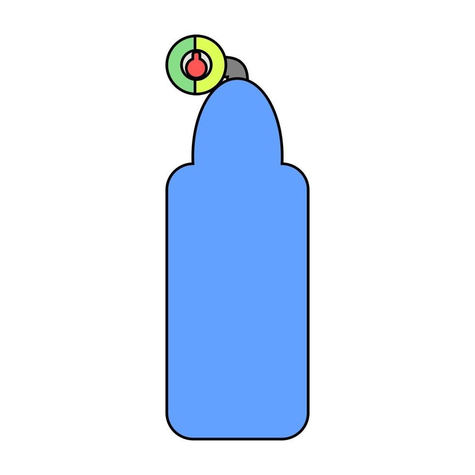 bombole di gas per saldatura ad acetilene. illustrazione dell'icona piatta. utilizzato per salvare un gas acetilene in bombola per lavorare nella saldatura a filo. vettore