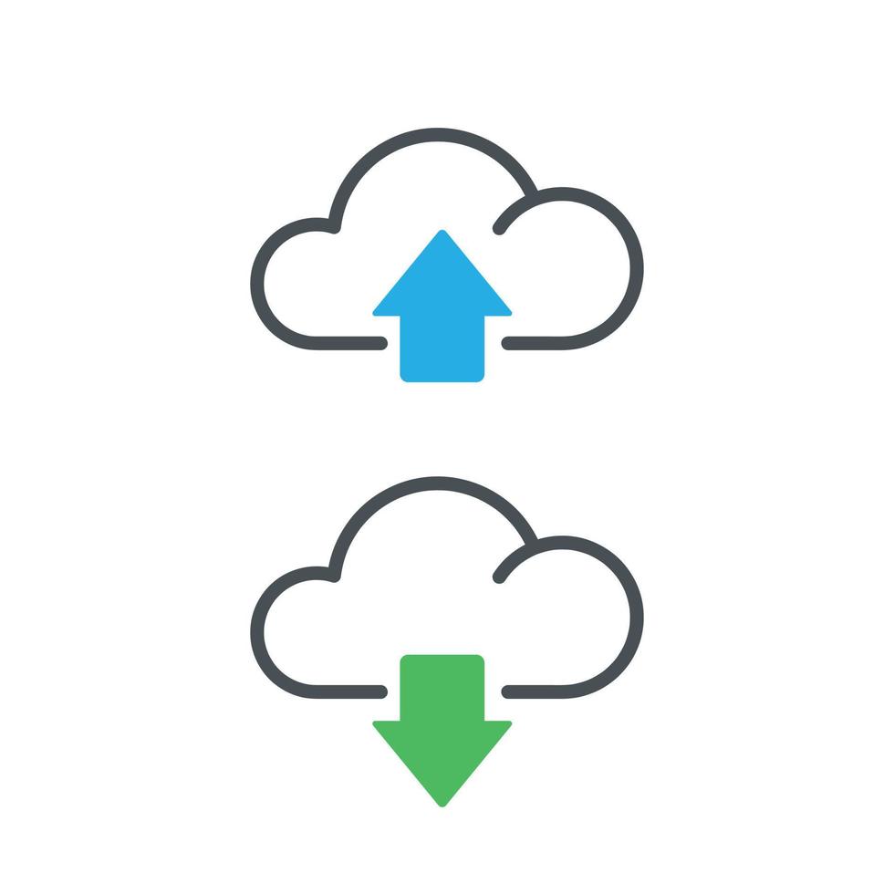 caricare e scaricare icone vettoriali cloud