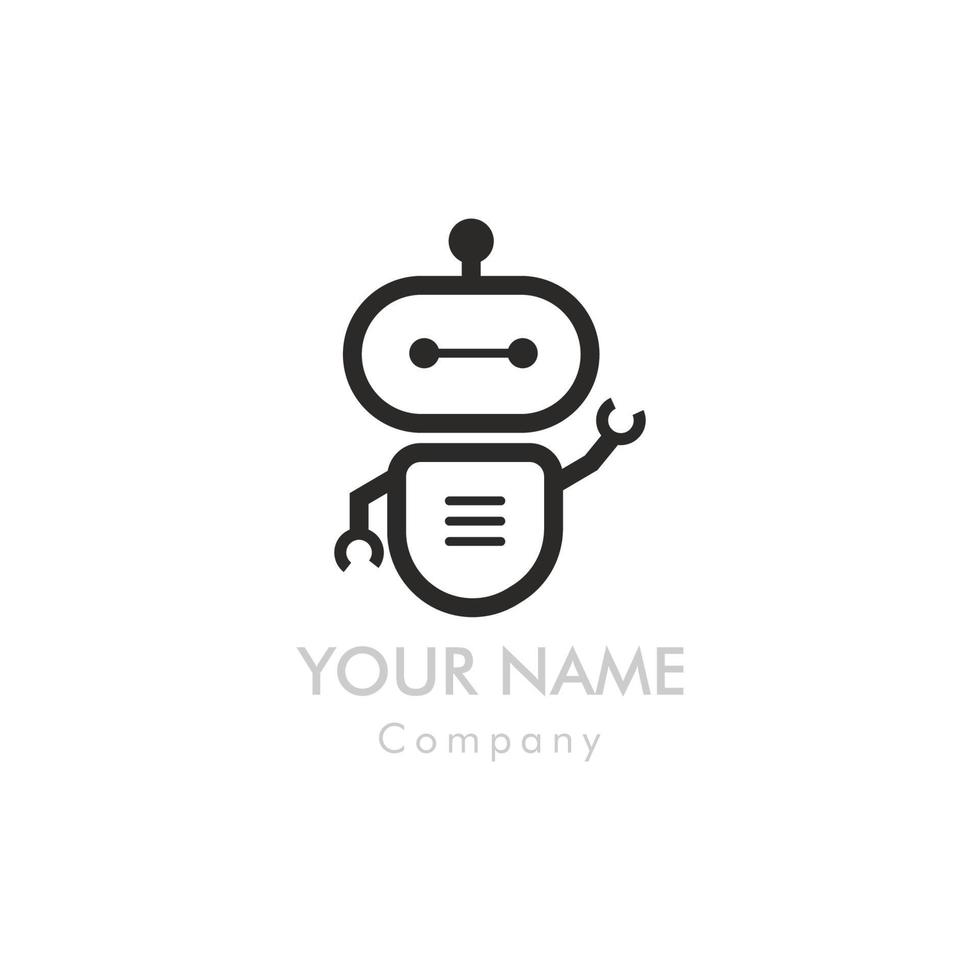 disegno del modello logo mascotte robot. illustrazione vettoriale. vettore