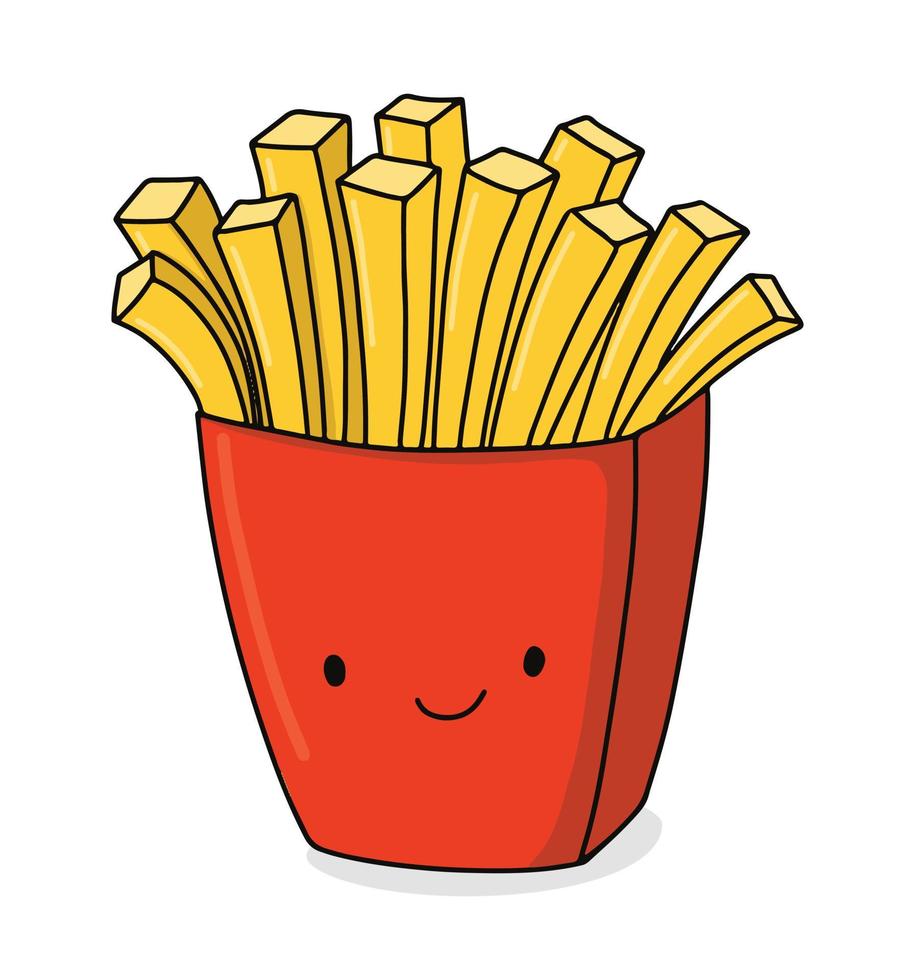 illustrazione vettoriale carino divertente patatine fritte.