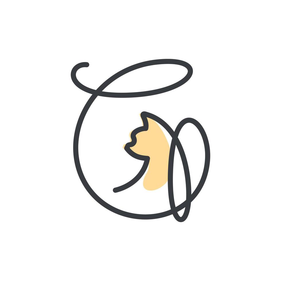 logo del gatto iniziale g vettore