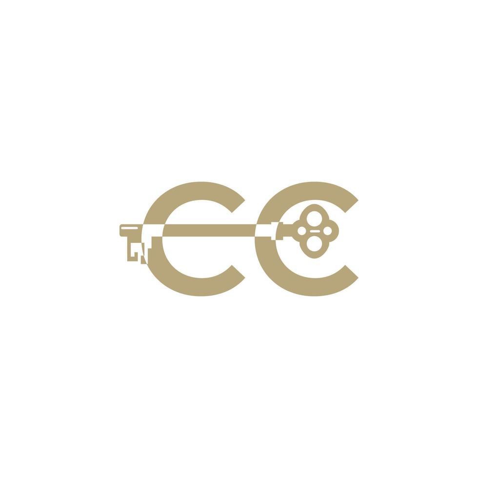 lettera cc con chiavi di lusso logo icona vettore