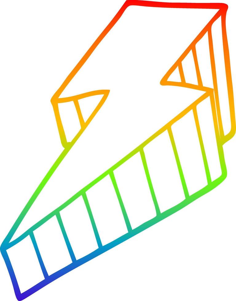 arcobaleno gradiente disegno cartone animato fulmine decorativo vettore