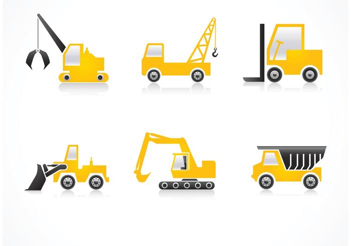 Icone vettoriali gratis veicoli di costruzione