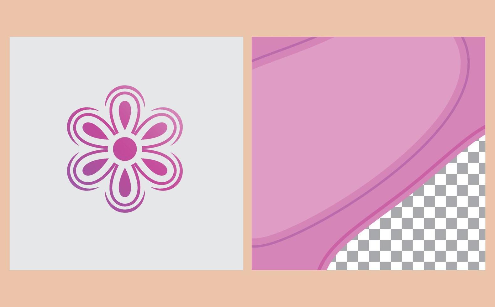 logo del fiore e sfondo del post sui social media. adatto per simboli di bellezza, spa, salute, cure o società collegate. vettore