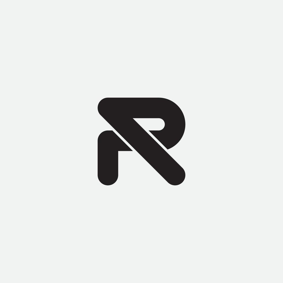 design del logo del monogramma della lettera iniziale pr o rp. vettore