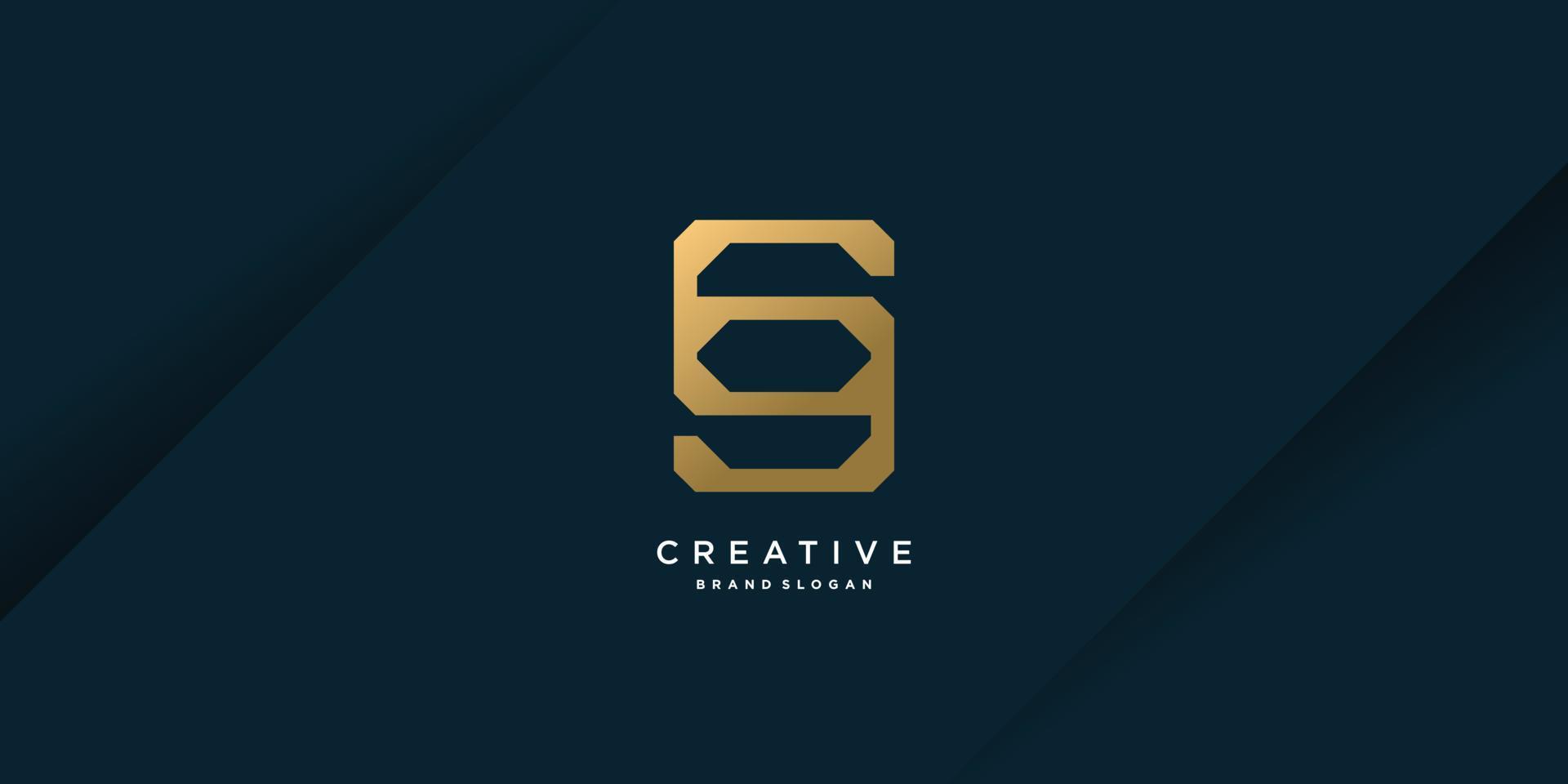 logo della lettera s con vettore premium di concetto astratto creativo