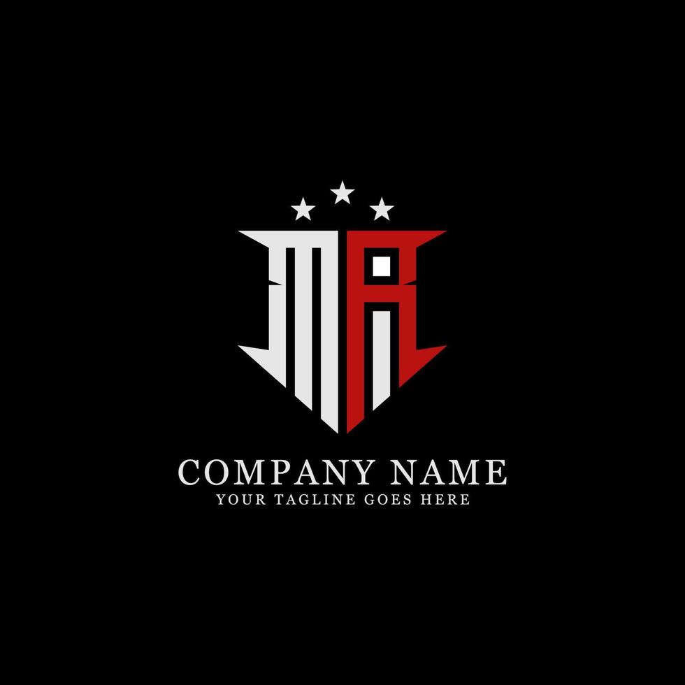 mr nome iniziale logo design vector, nome lettera di m e r ispirazione logo monogramma vettore