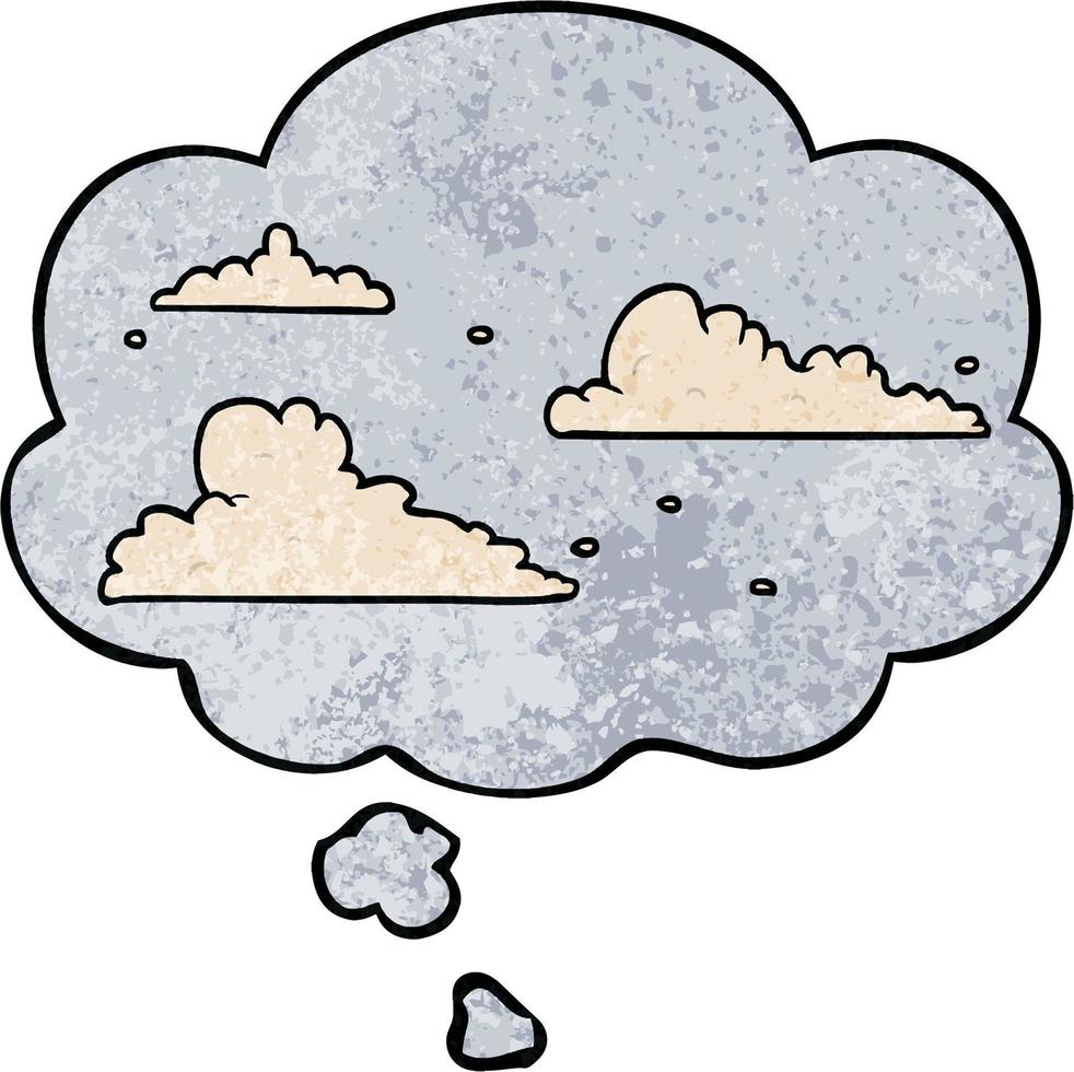 nuvole del fumetto e bolla di pensiero nello stile del modello di struttura del grunge vettore