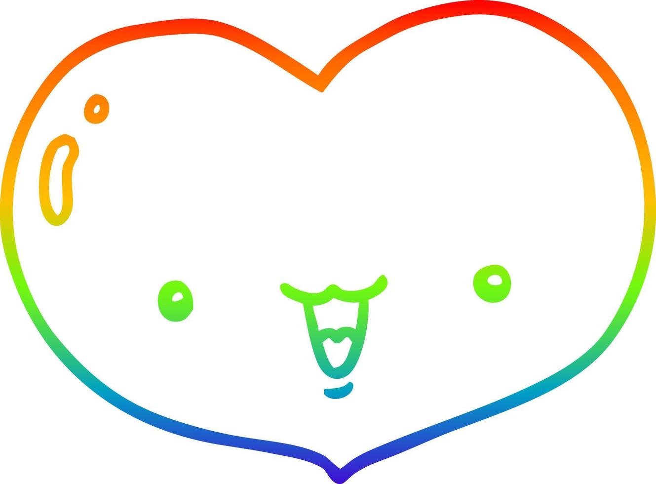 arcobaleno gradiente linea disegno cartone animato amore cuore carattere vettore