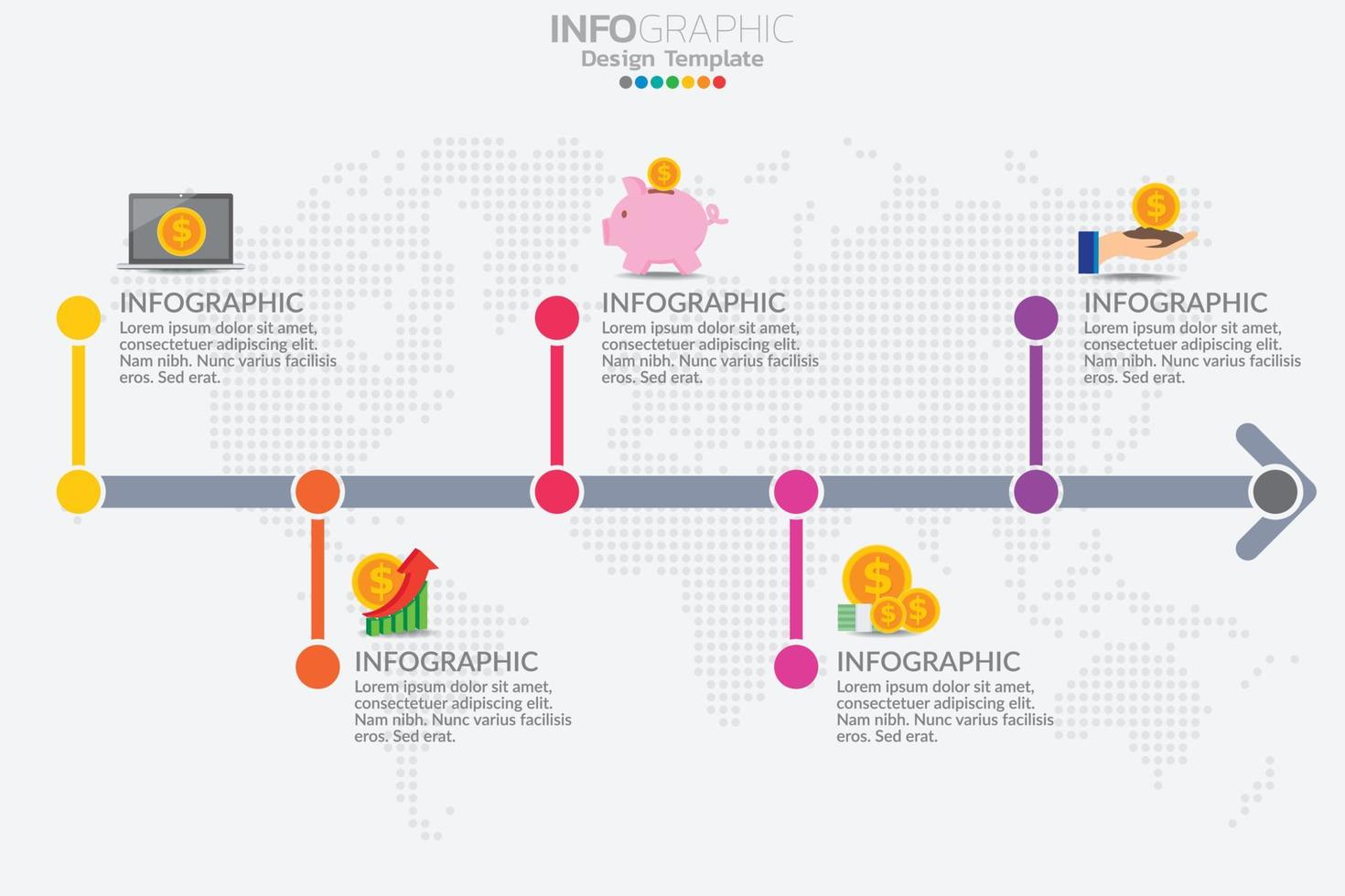 concetto di business infografica con 5 opzioni o passaggi. vettore