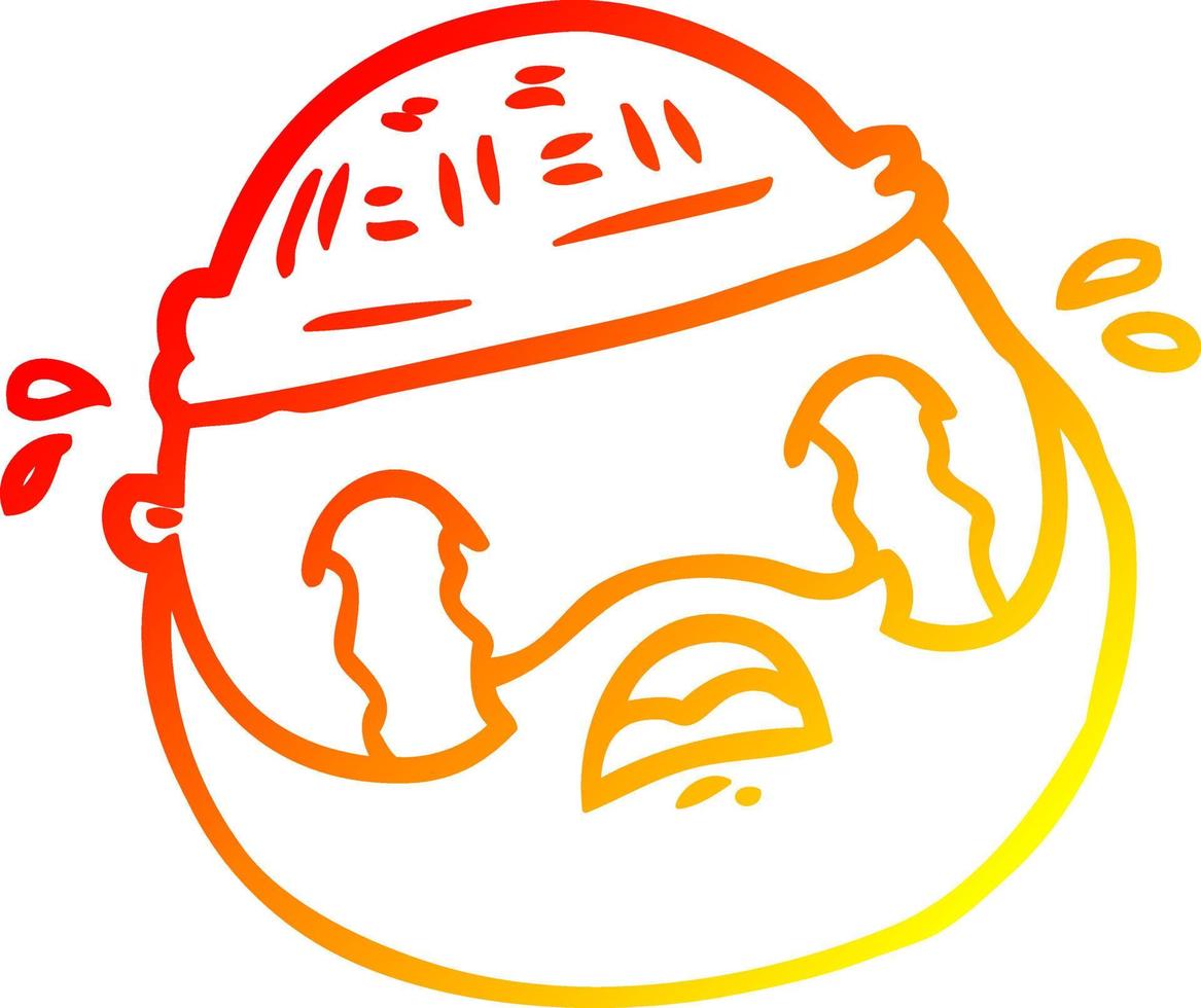 caldo gradiente disegno cartone animato volto maschile con la barba vettore