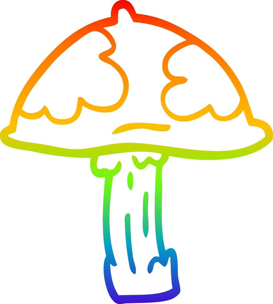 arcobaleno gradiente linea disegno cartone animato fungo selvatico vettore