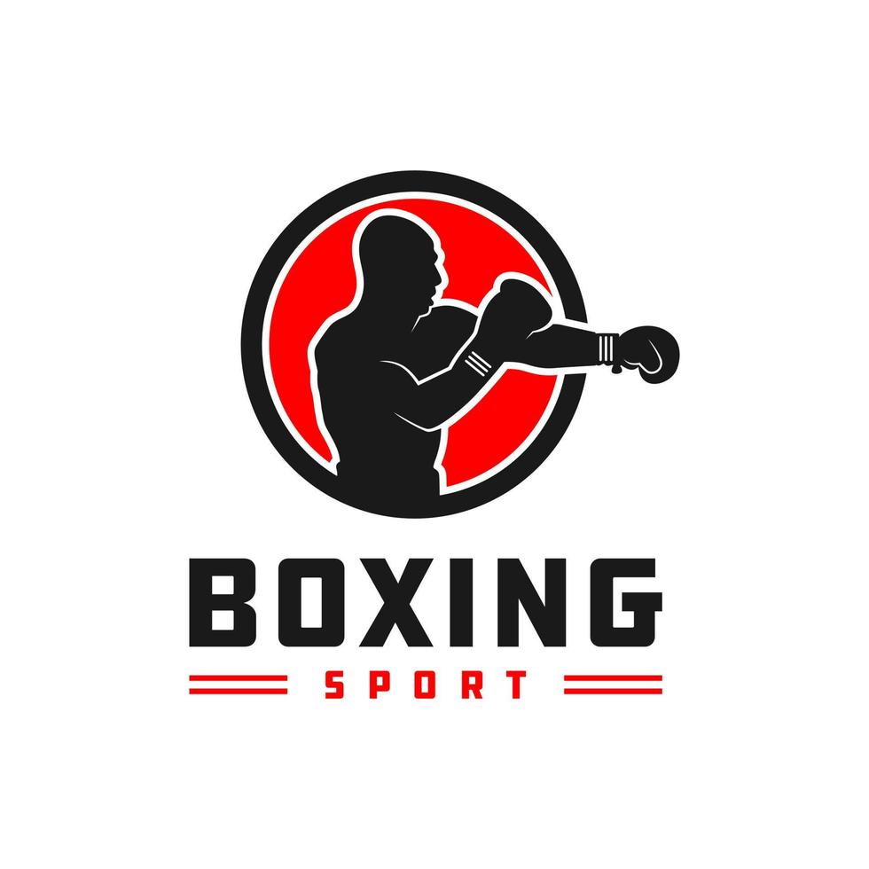 design del logo dell'illustrazione degli sport di boxe vettore