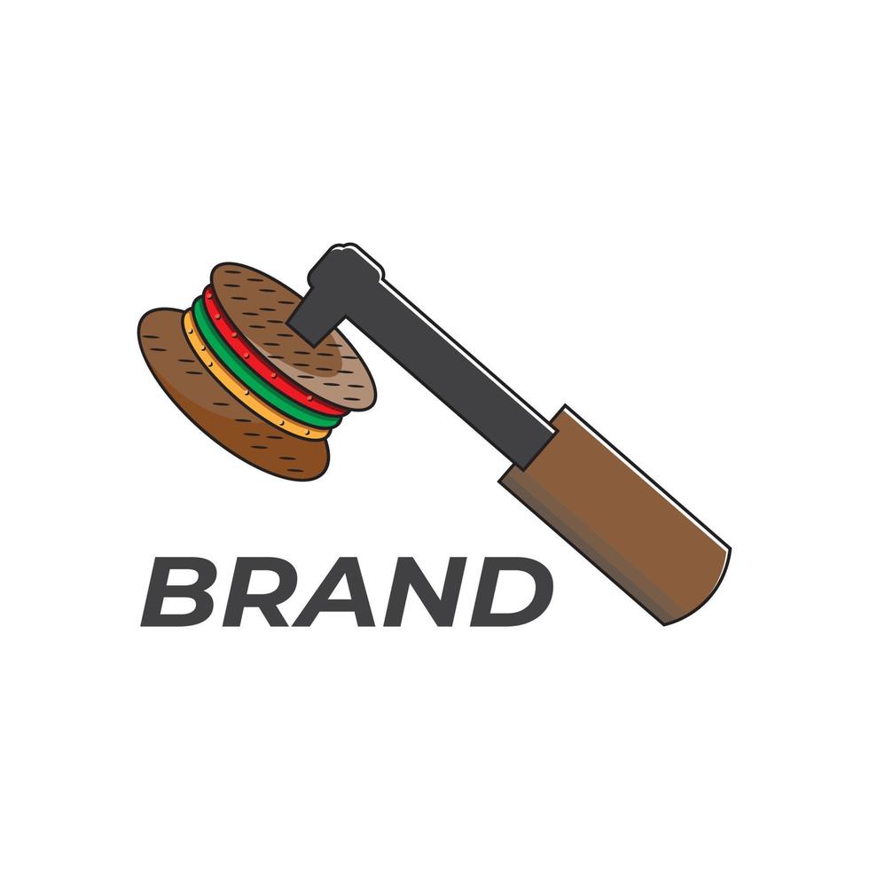 logo del martello dell'hamburger vettore