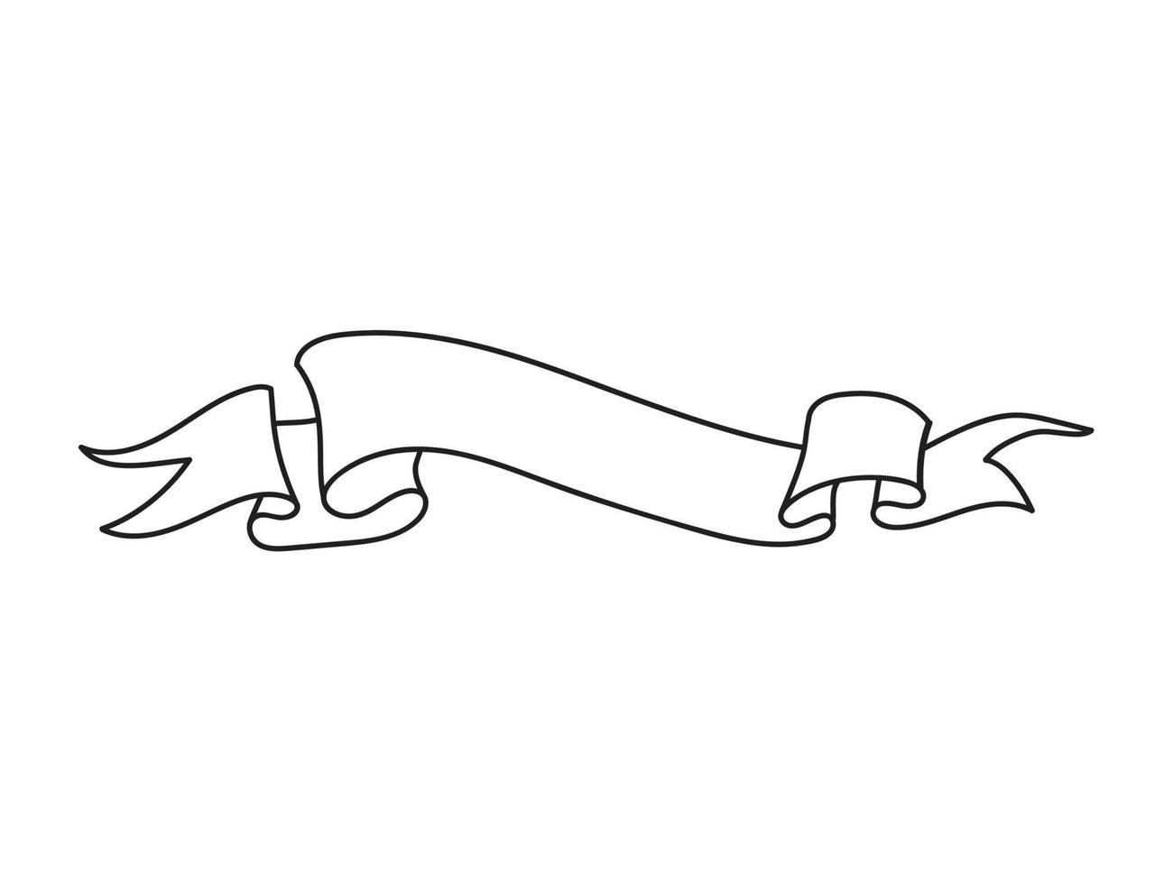 nastro banner vettore contorno stile vintage nastri disegnati a mano