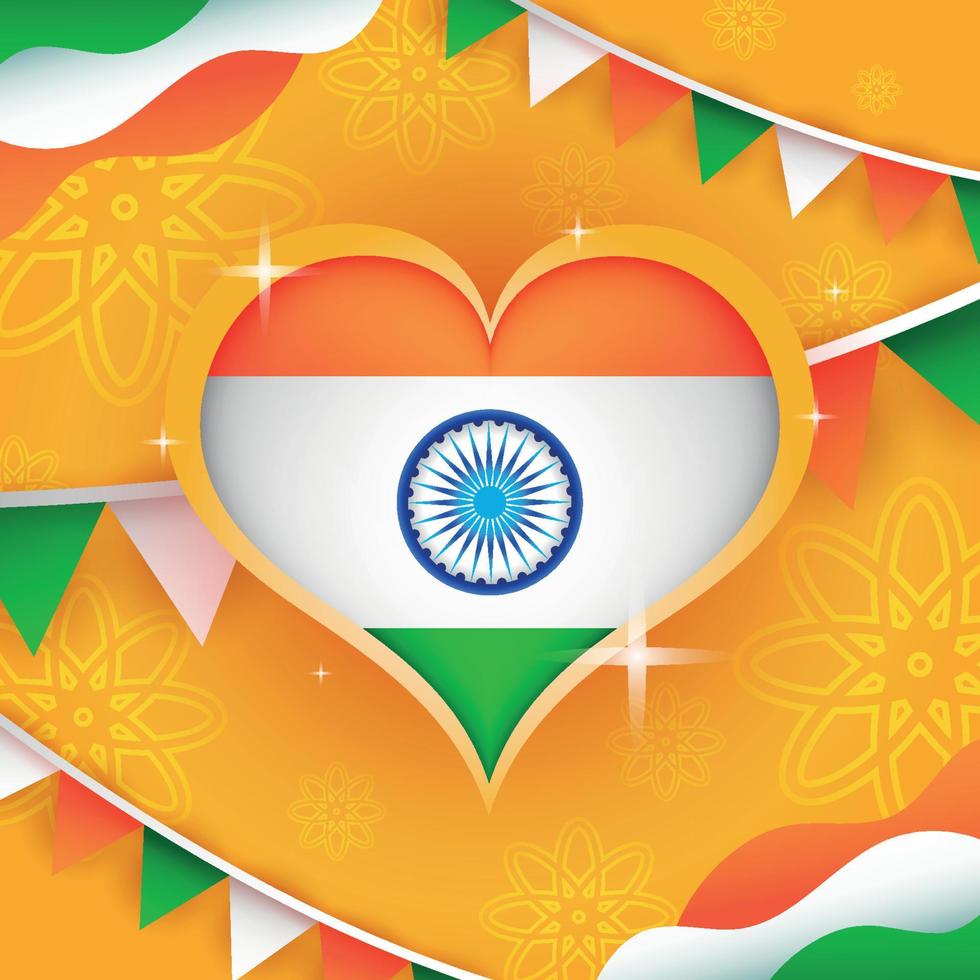 modello di auguri per il giorno dell'indipendenza dell'india vettore