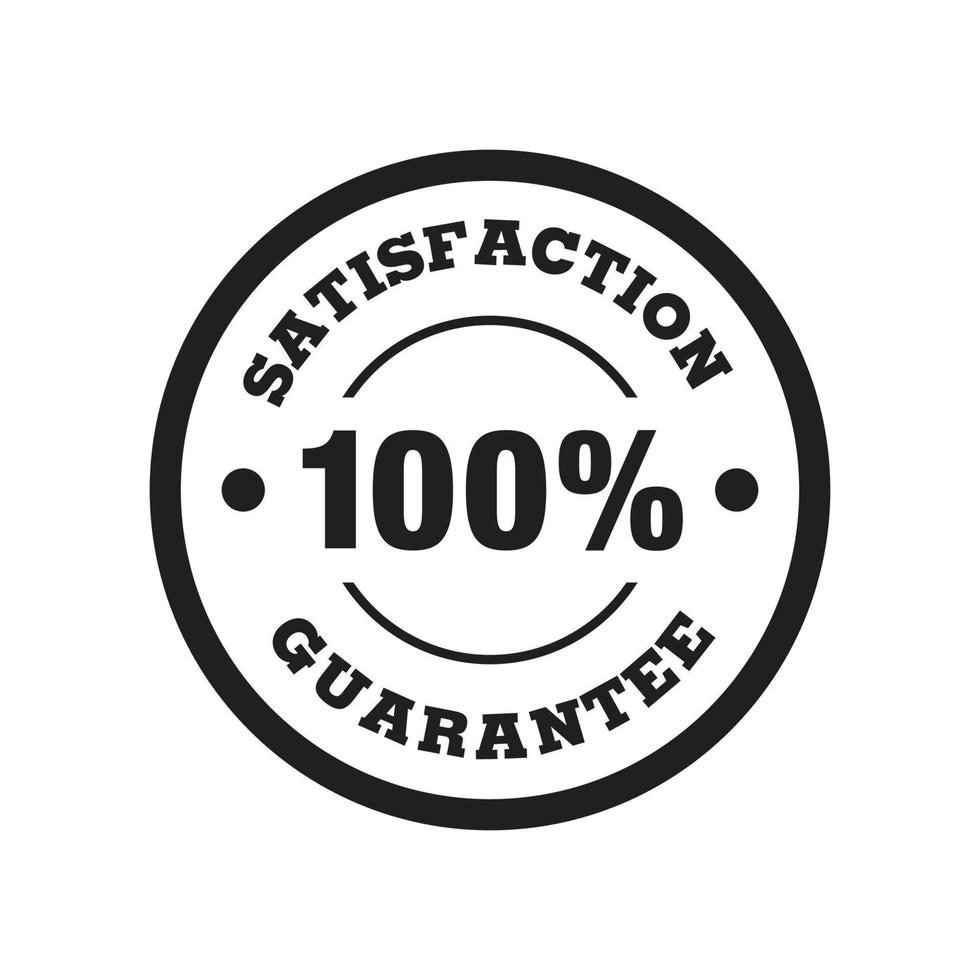 100 vettore distintivo di garanzia di soddisfazione. stile minimalista, design semplice, vettore